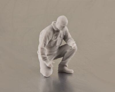 Figur Arbeiter kniehend 3D Resin (1:32)