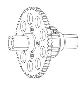 Differential mitte komplett 60 Z HZR CNC Truggy