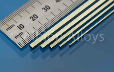 Rechteck Messing Stange 1,5x1,5x305 mm PG A (3 Stück)