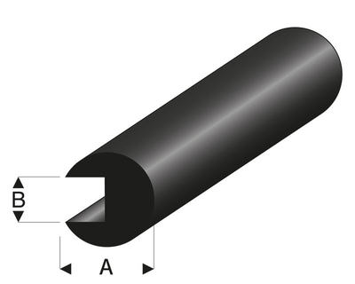 Kantenschutz Ø2x0,5 mm L=2 m Gummiprofil
