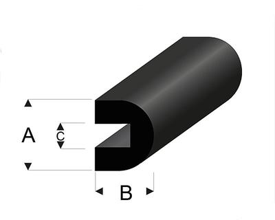 Gummi Profil abgerundet 6x5 mm (2 m)