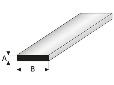 ASA Vierkantstab 0,5x2,5x330 mm (5 Stück)