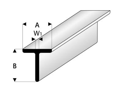 ASA T-Profil 5x5x330 mm (5 Stück)