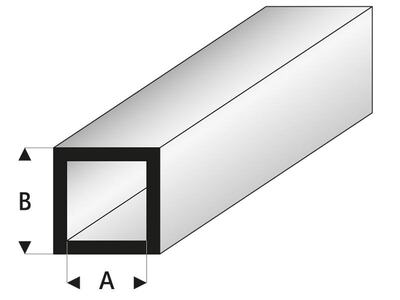 ASA Quadratisches Rohr 6x8x330 mm (5 Stück)