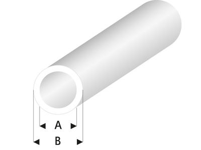 ASA Rohr transparent weiß 2x3x330 mm (5 Stück)