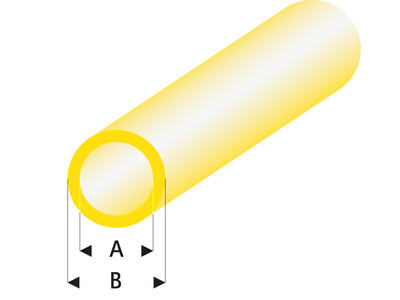 ASA Rohr transparent gelb 2x3x330 mm (5 Stück)