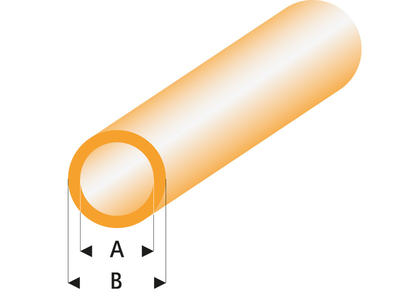 ASA Rohr transparent orange 4x5x330 mm (5 Stück)