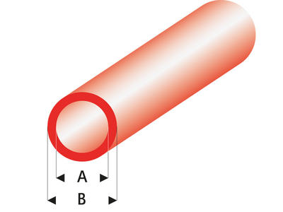 ASA Rohr transparent rot 2x3x330 mm (5 Stück)