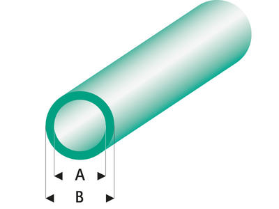 ASA Rohr transparent grün 3x4x330 mm (5 Stück)