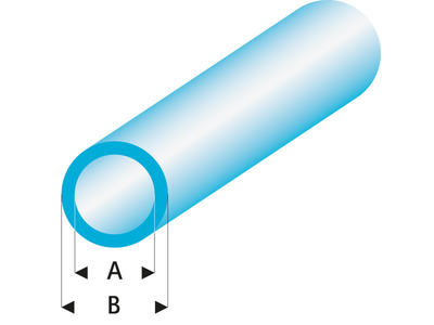 ASA Rohr transparent blau 2x3x330 mm (5 Stück)