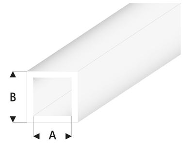 ASA Quadrat Rohr transparent  2x3x330 mm (5 Stück)