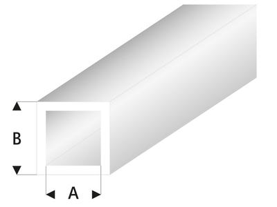 ASA Quadrat Rohr transparent weiß 3x4x330 mm (5 Stück)