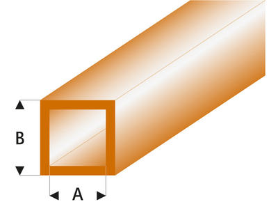 ASA Quadrat Rohr transparent braun 2x3x330 mm (5 Stück)