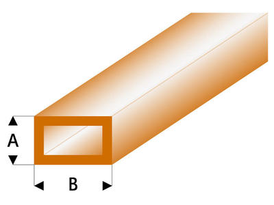 ASA Rechteck Rohr transparent braun 2x4x330 mm (5 Stück)