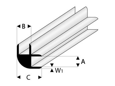 ASA Eck Verbindungs Profil 1,5x330 mm (5 Stück)