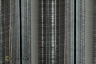 Oracover Bespannfolie Bügelfolie aluminium gebürstet (Breite 600 mm, 10m-Rolle)