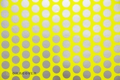 Oracover Fun1 fluoreszierend gelb/silber (Breite 600 mm, 2m Rolle)