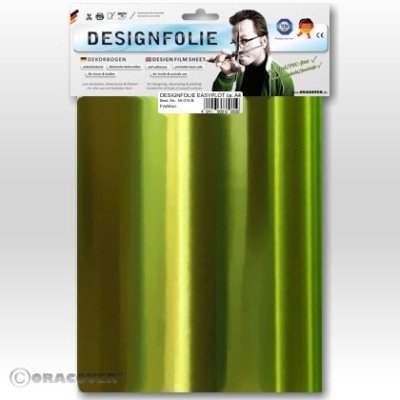 Designfolie chrom hellgrün (ca. A4)