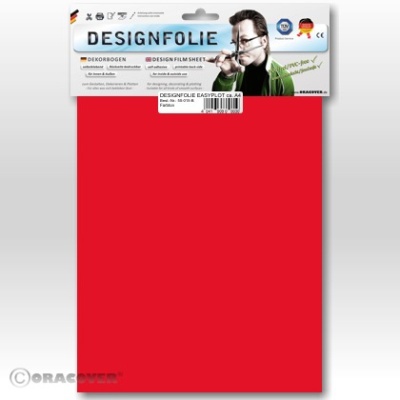 Designfolie transparent fluoreszierend rot (ca. A4)