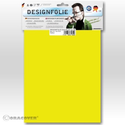 Designfolie transparent fluoreszierend gelb (ca. A4)