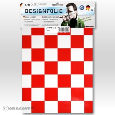 Designfolie Fun3 weiß/rot (ca. A4)