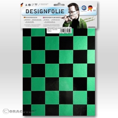 Designfolie perlmutt grün /schwarz (ca. A4)