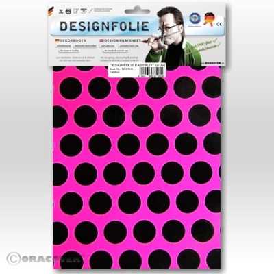 Designfolie Fun1 fluoreszierend neon-pink/schwarz (ca. A4)