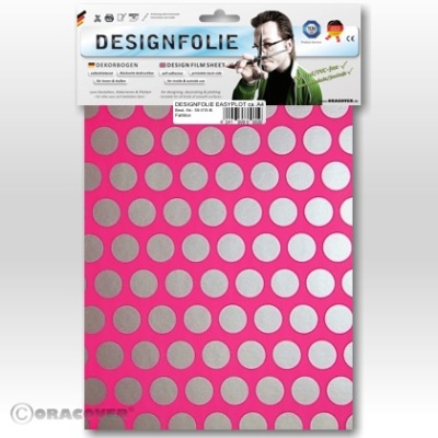 Designfolie Fun1 fluoreszierend neon-pink/silber (ca. A4)