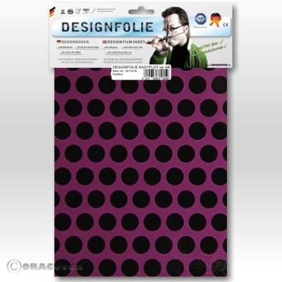 Designfolie Fun1 fluoreszierend violett/schwarz (ca. A4)