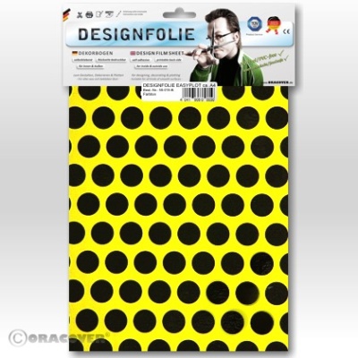 Designfolie Fun1 fluoreszierend gelb/ schwarz (ca. A4)