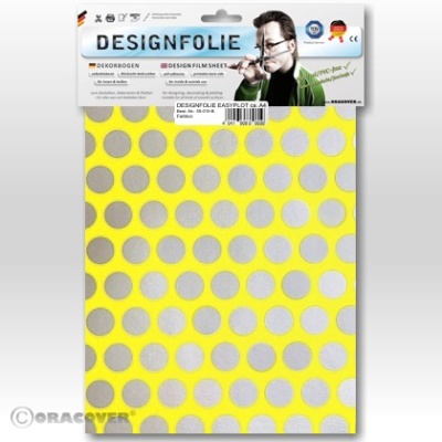 Designfolie Fun1 fluoreszierend gelb /silber (ca. A4)