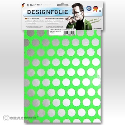 Designfolie Fun1 fluoreszierend grün /silber (ca. A4)