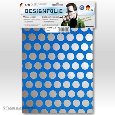 Designfolie Fun1 fluoreszierend blau /silber (ca. A4)