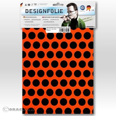 Designfolie Fun1 fluoreszierend rotorange/schwarz (ca. A4)