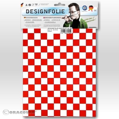 Designfolie weiß/rot (ca. A4)