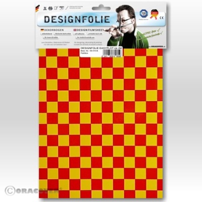 Designfolie gelb/rot (ca. A4)