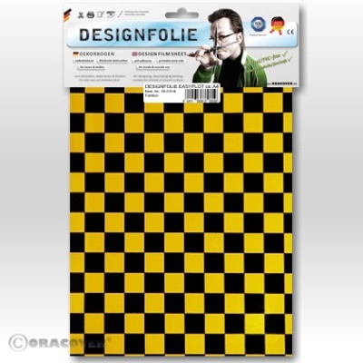 Designfolie gelb/schwarz (ca. A4)