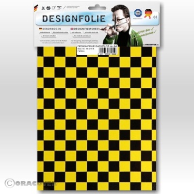 Designfolie perlmutt gelb /schwarz (ca. A4)