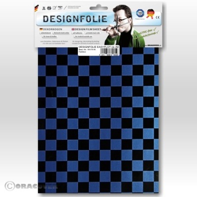 Designfolie perlmutt blau /schwarz (ca. A4)