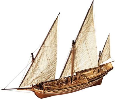 Jabeque (Schiffsbausatz mit Segel, Maßstab 1:60)