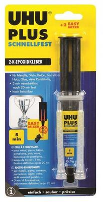 UHU plus schnellfest 2-Epoxidharzkleber  Doppelkammerspritze / 15,5 Gramm