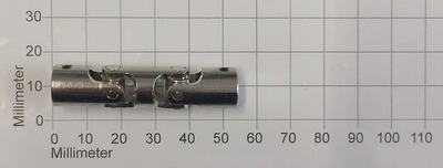 Gelenkkupplung doppelt Stahl D12 x L52mm, Bohrung 5mm/5mm