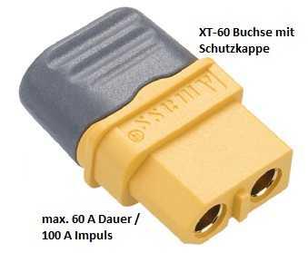 XT-60 Goldbuchse mit Kappe, max.60A (2 Stück)