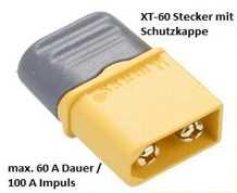 XT-60 Goldstecker mit Kappe, max. 60A (2 Stück)