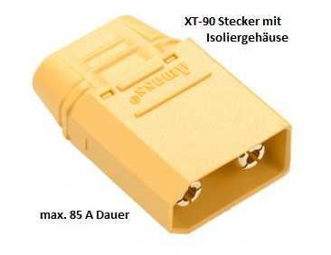 XT-90 Goldstecker mit Kappe, max.85A (2 Stück)