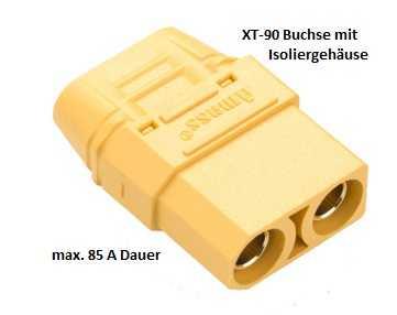 XT-90 Goldbuchse mit Kappe, max. 85A (2 Stück)